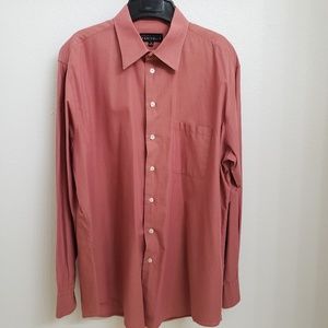 Perry Ellis Portfolio Long Sleeve Shirt Rust Sz 16